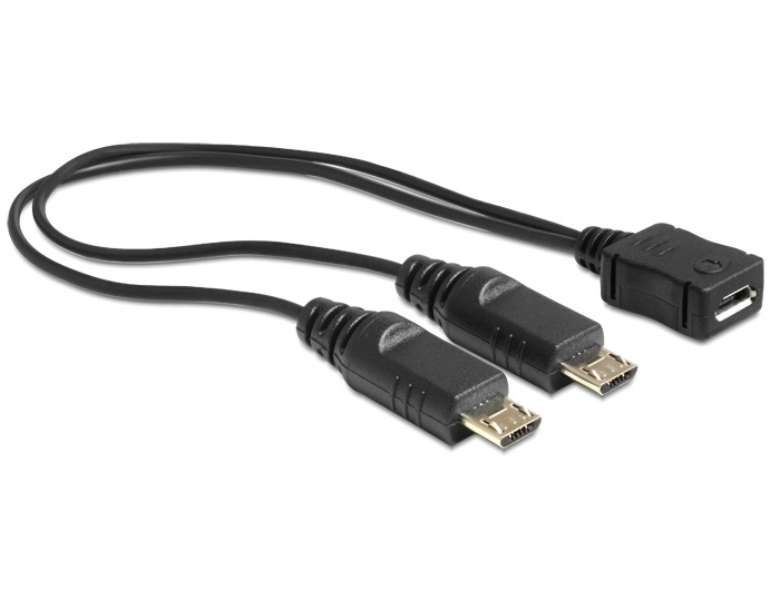 DeLock USB-jakajakaapeli, 1xMicro B na - 2xMicro B ur, 20cm, musta ryhmässä TIETOKOONET & TARVIKKEET / Kaapelit & Sovittimet / USB / USB-A / Sovittimet @ TP E-commerce Nordic AB (38-11878)