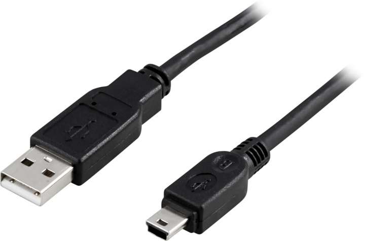 DELTACO USB 2.0 -kaapeli, Type Auros - Type Mini B uros, 3m, musta ryhmässä TIETOKOONET & TARVIKKEET / Kaapelit & Sovittimet / USB / Mini-USB / Kaapelit @ TP E-commerce Nordic AB (38-1188)