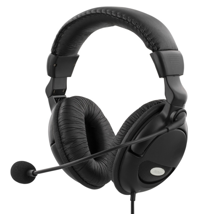 DELTACO headset suurilla kuulokkeilla ja äänensäädöllä, 2m kaape ryhmässä TIETOKOONET & TARVIKKEET / Tietokonetarvikkeet / Kuulokkeet @ TP E-commerce Nordic AB (38-1235)
