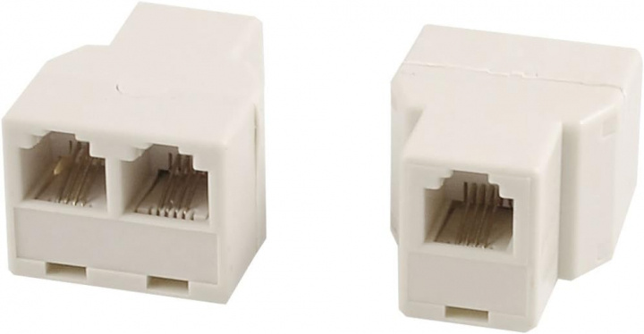 RJ11 Splitter 1-2 verkkopistorasiaa ryhmässä TIETOKOONET & TARVIKKEET / Kaapelit & Sovittimet / Verkko / Sovittimet & Liittimet @ TP E-commerce Nordic AB (38-12591)