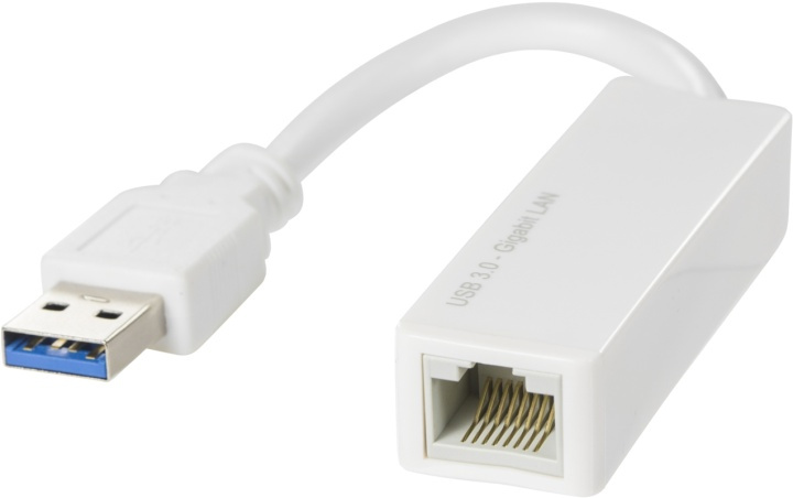 DELTACO USB 3.0 verkkosovitin, gigabit, 1xRJ45, va ryhmässä TIETOKOONET & TARVIKKEET / Verkko / Verkkokortti / USB @ TP E-commerce Nordic AB (38-14389)