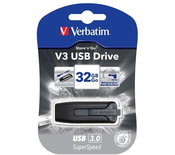 Verbatim USB 3.0 Store-N-Go V3 32GB (49173) ryhmässä KODINELEKTRONIIKKA / Tallennusvälineet / USB-muistitikku / USB 3.0 @ TP E-commerce Nordic AB (38-14598)