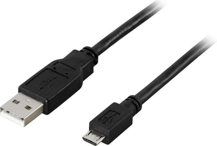DELTACO kaapeli USB 2.0 Type A - Micro-B USB, 5-pin, 2m, musta ryhmässä ÄLYPUHELIMET JA TABLETIT / Laturit & Kaapelit / Kaapelit / MicroUSB-kaapelit @ TP E-commerce Nordic AB (38-1571)