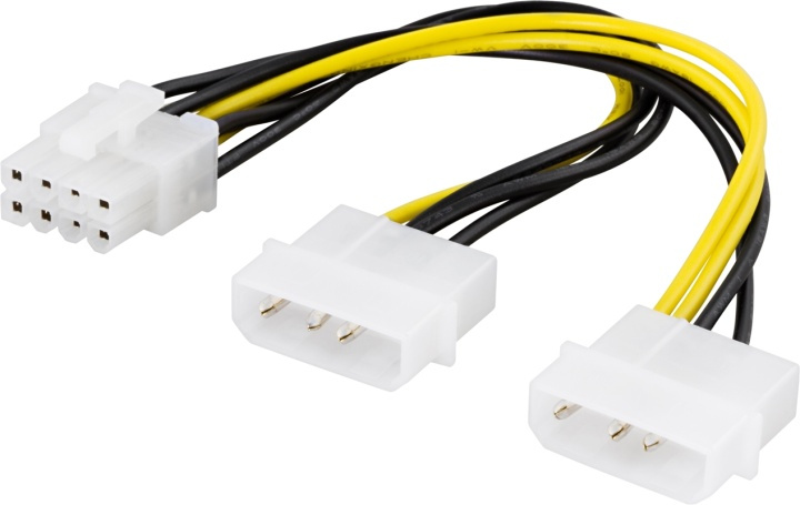 Adapterikaapeli 2xMolex 4-pin > 8-pin PCI-Express, 30 cm ryhmässä TIETOKOONET & TARVIKKEET / Kaapelit & Sovittimet / Sisäinen / Virtajohdot & Sovittimet @ TP E-commerce Nordic AB (38-16261)