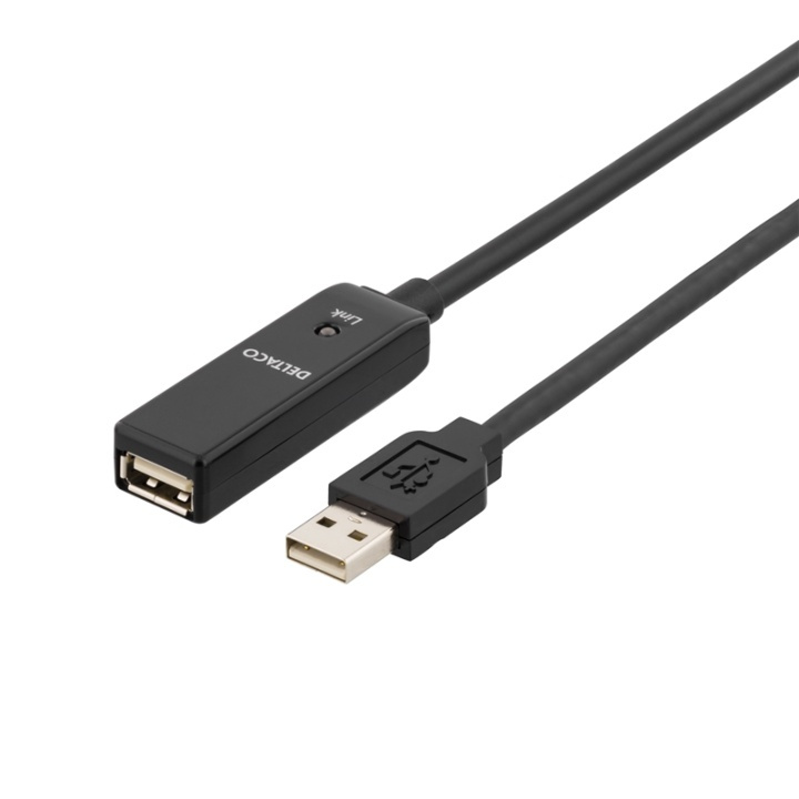 DELTACO jatkokaapeli, aktiivinen, USB 2.0, 10m ryhmässä TIETOKOONET & TARVIKKEET / Kaapelit & Sovittimet / USB / USB-A / Kaapelit @ TP E-commerce Nordic AB (38-1629)