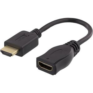 DELTACO HDMI 1.4 förlängningskabel, 10cm, svart (HDMI-104) ryhmässä KODINELEKTRONIIKKA / Kaapelit & Sovittimet / HDMI / Kaapelit @ TP E-commerce Nordic AB (38-16441)