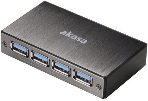 Akasa Connect 4SV, USB 3.0 hubb med fyra portar, borstad aluminum, sv ryhmässä TIETOKOONET & TARVIKKEET / Tietokonetarvikkeet / USB-telakat @ TP E-commerce Nordic AB (38-16588)