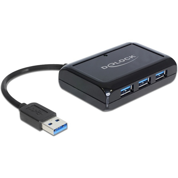 DeLOCK USB 3.0 Hub+Gigabit LAN,3-port. USB 3.0 hubi, jossa Ethernet, m ryhmässä TIETOKOONET & TARVIKKEET / Tietokonetarvikkeet / USB-telakat @ TP E-commerce Nordic AB (38-16598)