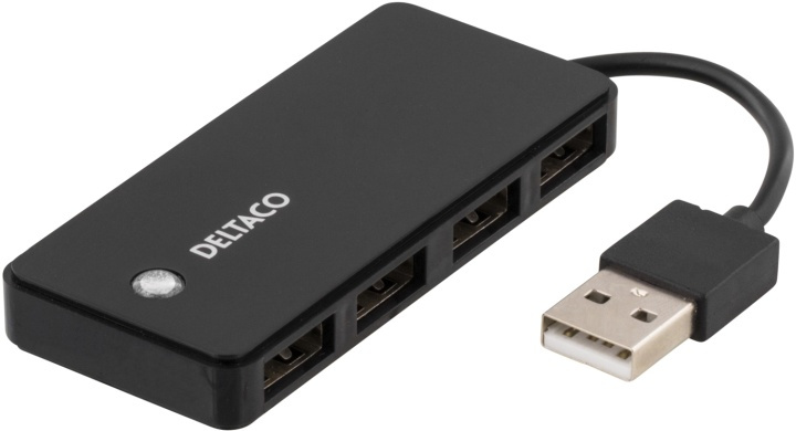 DELTACO USB 2.0 -hubi, 4x Type A naaras, musta ryhmässä TIETOKOONET & TARVIKKEET / Tietokonetarvikkeet / USB-telakat @ TP E-commerce Nordic AB (38-16613)