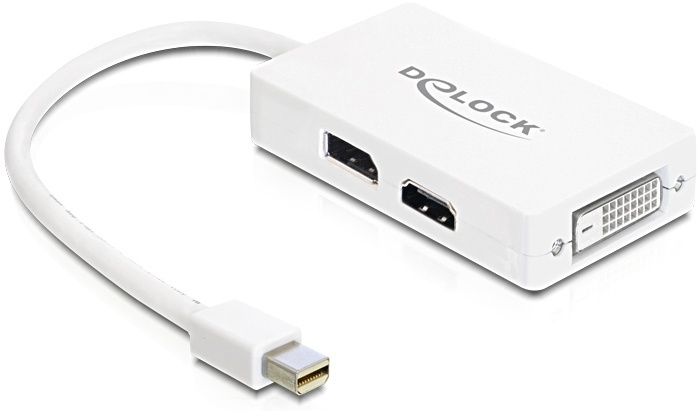 DeLOCK adapteri,Mini DisplayPortti - DVI/HDMI/DisplayPortti, 0,1, valk ryhmässä KODINELEKTRONIIKKA / Kaapelit & Sovittimet / HDMI / Sovittimet @ TP E-commerce Nordic AB (38-16717)