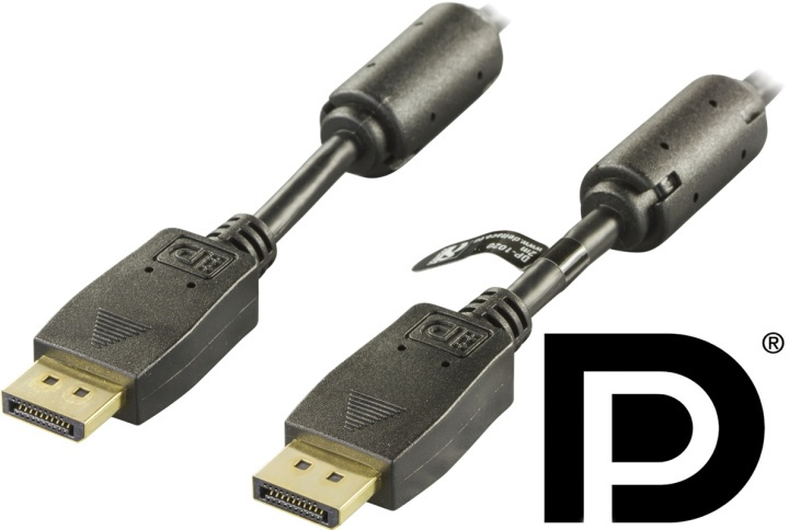 DELTACO DisplayPort-näyttökaapeli, Ultra HD 60Hz, 1m, musta ryhmässä TIETOKOONET & TARVIKKEET / Kaapelit & Sovittimet / DisplayPort / Kaapelit @ TP E-commerce Nordic AB (38-16724)