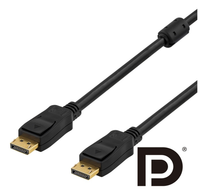 DELTACO PRME DisplayPort-näyttökaapeli, Ultra HD 60Hz, 3m, musta ryhmässä TIETOKOONET & TARVIKKEET / Kaapelit & Sovittimet / DisplayPort / Kaapelit @ TP E-commerce Nordic AB (38-16730)