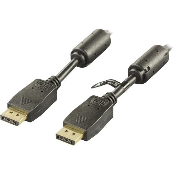 DELTACO DisplayPort-näyttökaapeli, Ultra HD 60Hz, 5m, musta ryhmässä TIETOKOONET & TARVIKKEET / Kaapelit & Sovittimet / DisplayPort / Kaapelit @ TP E-commerce Nordic AB (38-16734)