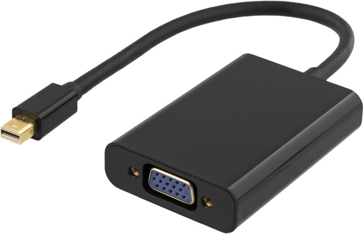 DELTACO sovitin Mini DisplayPort - VGA, ääniulostulo, Full HD 60Hz ryhmässä TIETOKOONET & TARVIKKEET / Kaapelit & Sovittimet / DisplayPort / Sovittimet @ TP E-commerce Nordic AB (38-16852)