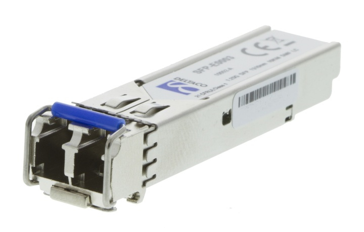 DELTACO SFP 1000Base-LX, LC, 1310nm, 20km, Single-Mode, Transceiver ryhmässä TIETOKOONET & TARVIKKEET / Verkko / Mediamuuntimet @ TP E-commerce Nordic AB (38-17215)