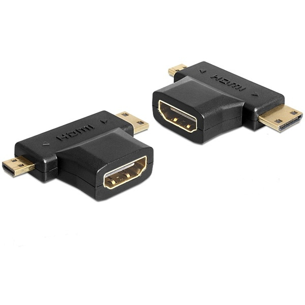 Delock Sovitin HDMI-A naaras ryhmässä KODINELEKTRONIIKKA / Kaapelit & Sovittimet / HDMI / Sovittimet @ TP E-commerce Nordic AB (38-17346)