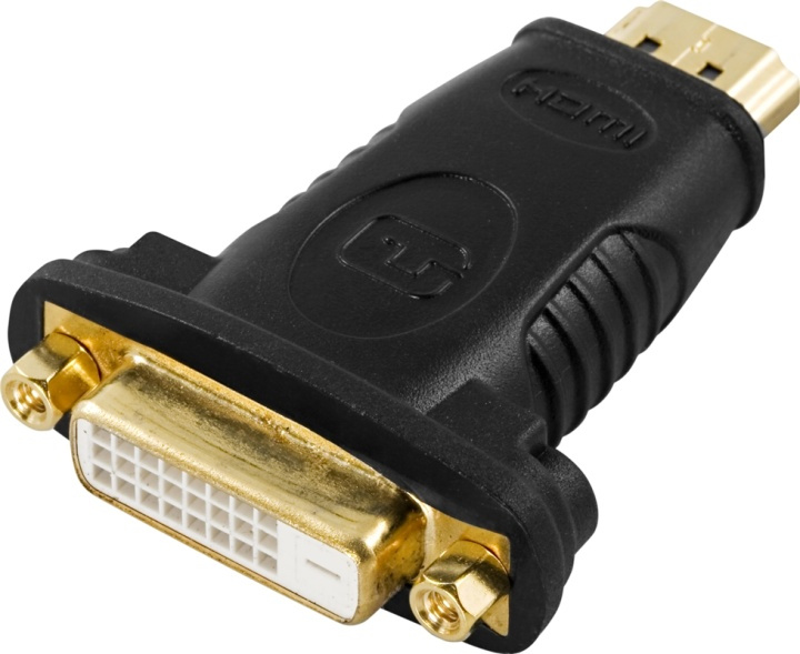 DELTACO HDMI-sovitin, 1080p 60Hz, HDMI 19-pin uros > DVI-D naaras ryhmässä KODINELEKTRONIIKKA / Kaapelit & Sovittimet / HDMI / Sovittimet @ TP E-commerce Nordic AB (38-17390)