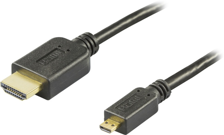DELTACO HDMI-kaapeli,1.4+E,19-pin ur-Micro 19-pin ur, 1080p, musta, 5m ryhmässä KODINELEKTRONIIKKA / Kaapelit & Sovittimet / HDMI / Kaapelit @ TP E-commerce Nordic AB (38-17410)