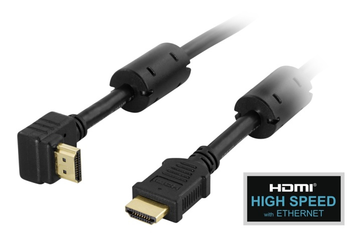 DELTACO HDMI 1.4 kaapeli, 4K, Ethernet, 3D, paluuääni, kulma, 0,5m ryhmässä KODINELEKTRONIIKKA / Kaapelit & Sovittimet / HDMI / Kaapelit @ TP E-commerce Nordic AB (38-17425)