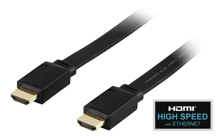 DELTACO HDMI-kaapeli, 1.4, 4K, Ethernet,3D,paluuääni,litteä,musta,1 ryhmässä KODINELEKTRONIIKKA / Kaapelit & Sovittimet / HDMI / Kaapelit @ TP E-commerce Nordic AB (38-17441)