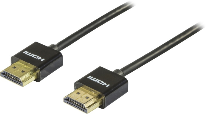DELTACO ohut HDMI-kaapeli, HDMI High Speed with Ethernet, 0,5m, musta ryhmässä KODINELEKTRONIIKKA / Kaapelit & Sovittimet / HDMI / Kaapelit @ TP E-commerce Nordic AB (38-17510)