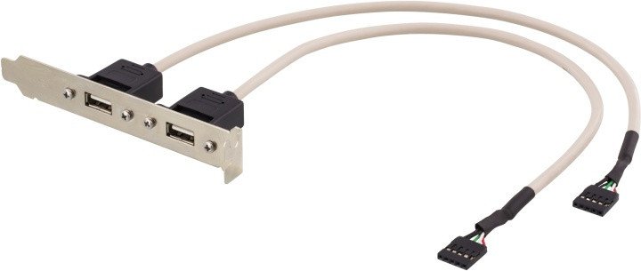 DELTACO USB 2.0 -kaapeli emolevylle, 2x IDC5 na - 2x USB-A na, 0,3m ryhmässä TIETOKOONET & TARVIKKEET / Kaapelit & Sovittimet / USB / USB-A / Sovittimet @ TP E-commerce Nordic AB (38-18010)