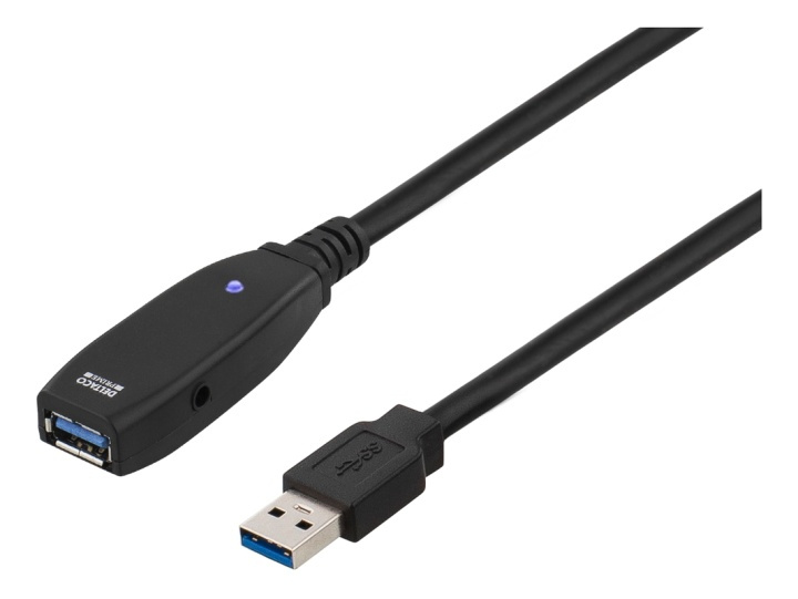 DELTACO aktiivinen USB 3.0-jatkokaapeli, Typ A ur - na, 2m, musta ryhmässä TIETOKOONET & TARVIKKEET / Kaapelit & Sovittimet / USB / USB-A / Kaapelit @ TP E-commerce Nordic AB (38-18022)