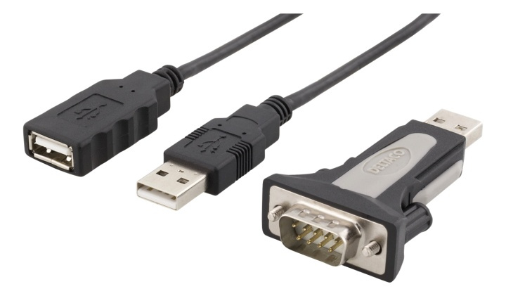 DELTACO USB-sarja-adapteri, RS-232 DB9u, jatkokaapeli 1m, musta ryhmässä TIETOKOONET & TARVIKKEET / Kaapelit & Sovittimet / USB / USB-A / Sovittimet @ TP E-commerce Nordic AB (38-18138)