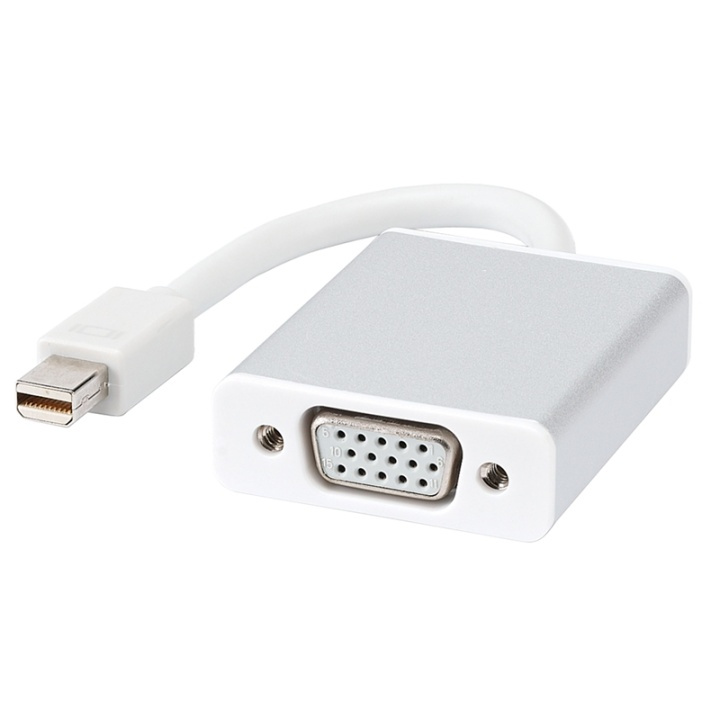 mini DisplayPort-VGA-sovitin (valkoinen) ryhmässä TIETOKOONET & TARVIKKEET / Kaapelit & Sovittimet / DisplayPort / Sovittimet @ TP E-commerce Nordic AB (38-1841)