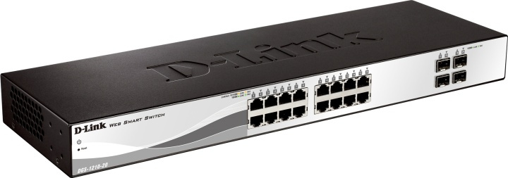 D-Link 16x 10/100/1000 Base-T ports with 4 x 1000Base-T /SFP port ryhmässä TIETOKOONET & TARVIKKEET / Verkko / Kytkimet @ TP E-commerce Nordic AB (38-18430)