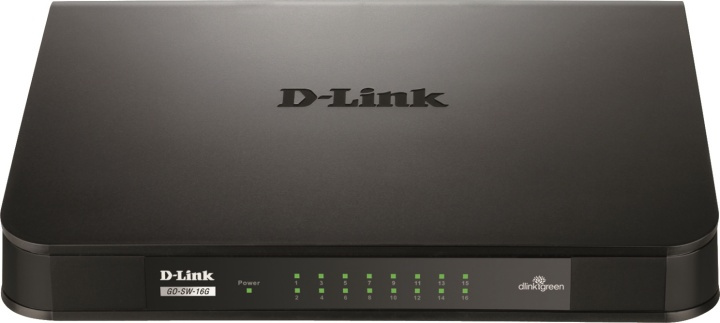D-Link GO 16-port gigabit kytkin, musta ryhmässä TIETOKOONET & TARVIKKEET / Verkko / Kytkimet / 10/100/1000Mbps @ TP E-commerce Nordic AB (38-18457)