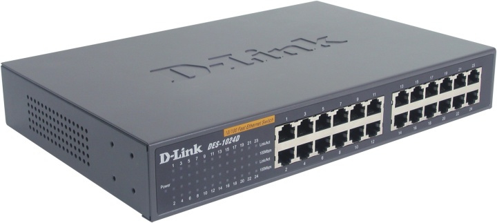 D-Link 24x10/100Mbps kytkin, NWay, uplink ryhmässä TIETOKOONET & TARVIKKEET / Verkko / Kytkimet / 10/100Mbps @ TP E-commerce Nordic AB (38-18488)