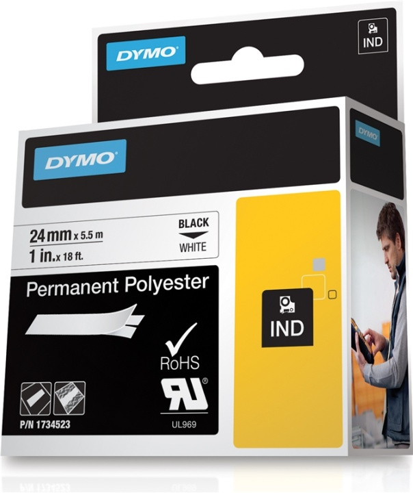 DYMO Rhino Professional, pysyvä merkkausteippi polyesteri 24 mm ryhmässä TIETOKOONET & TARVIKKEET / Tulostimet & Tarvikkeet / Tulostimet / Tarratulostimet & Tarvikkeet / Teippi @ TP E-commerce Nordic AB (38-18663)