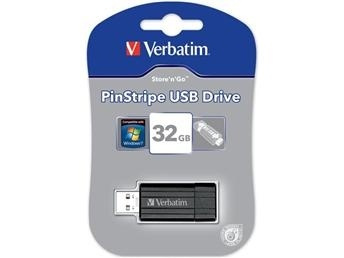 Verbatim Store-N-Go PinStripe 32GB (49064) ryhmässä KODINELEKTRONIIKKA / Tallennusvälineet / USB-muistitikku / USB 2.0 @ TP E-commerce Nordic AB (38-1884)