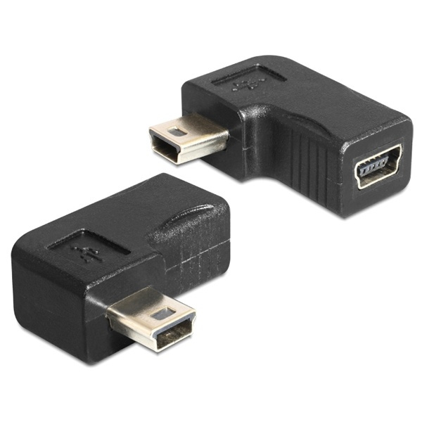 DeLOCK USB adapter USB mini B 5pin male to female 90° angled black ryhmässä TIETOKOONET & TARVIKKEET / Kaapelit & Sovittimet / USB / Mini-USB / Sovittimet @ TP E-commerce Nordic AB (38-18998)