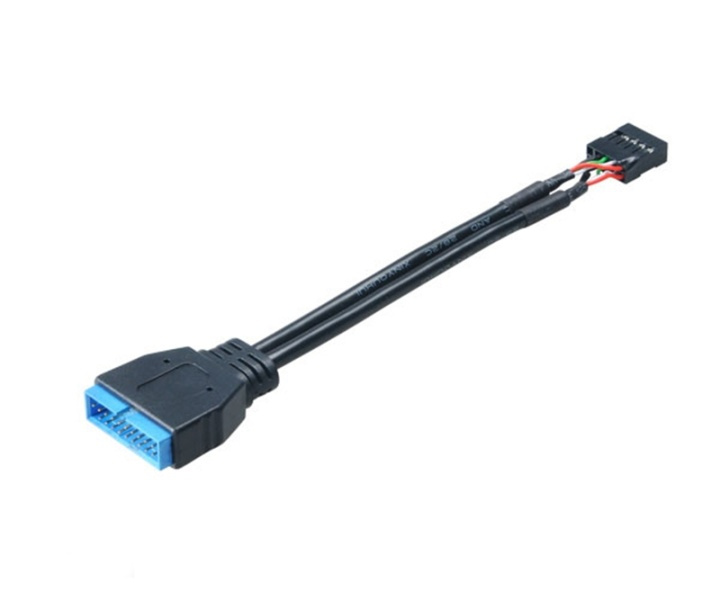 USB 3.0 19-pin uros - USB 2.0 sisäinen 9-pin liitos ryhmässä TIETOKOONET & TARVIKKEET / Kaapelit & Sovittimet / Sisäinen / USB @ TP E-commerce Nordic AB (38-19011)