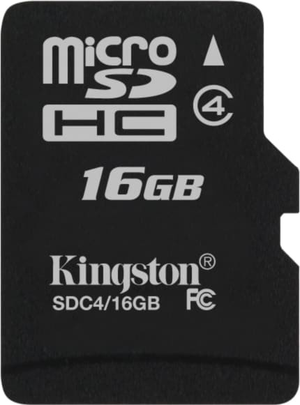 Kingston 16GB microSDHC Class 4 Flash Card Single Pack w/o Adapter (SDC4/16GBSP) ryhmässä KODINELEKTRONIIKKA / Tallennusvälineet / Muistikortit / MicroSD/HC/XC @ TP E-commerce Nordic AB (38-19840)