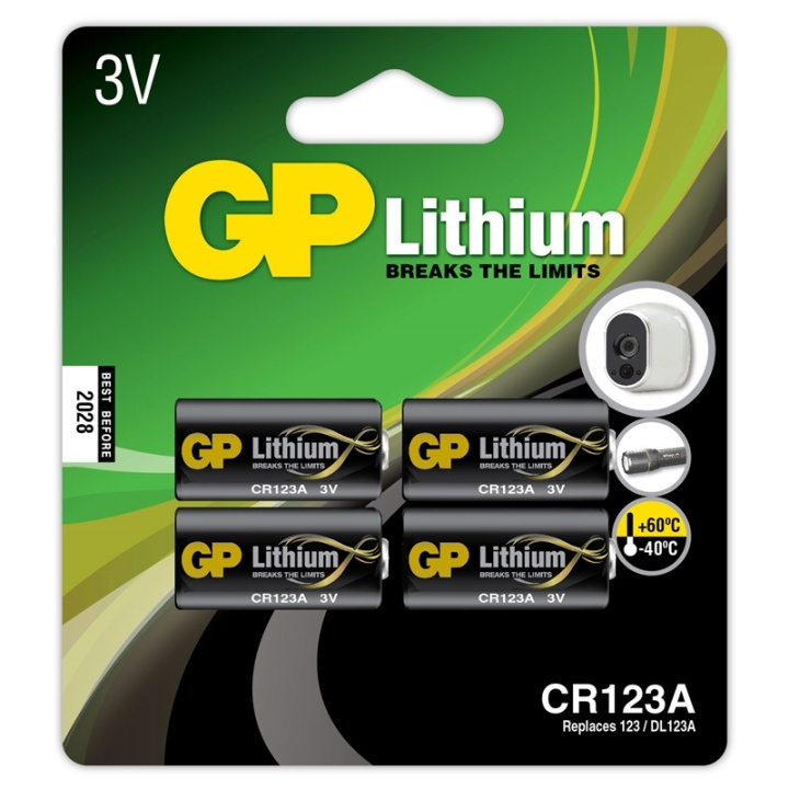 GP CR123A Lithiumbatteri 4-pack ryhmässä KODINELEKTRONIIKKA / Paristot & Laturit / Akut / Nappiparistot @ TP E-commerce Nordic AB (38-20689)