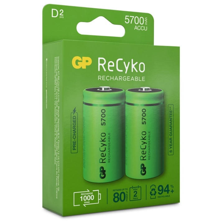 GP ReCyko ladattava D-akku ryhmässä KODINELEKTRONIIKKA / Paristot & Laturit / Akut / 9V @ TP E-commerce Nordic AB (38-20698)
