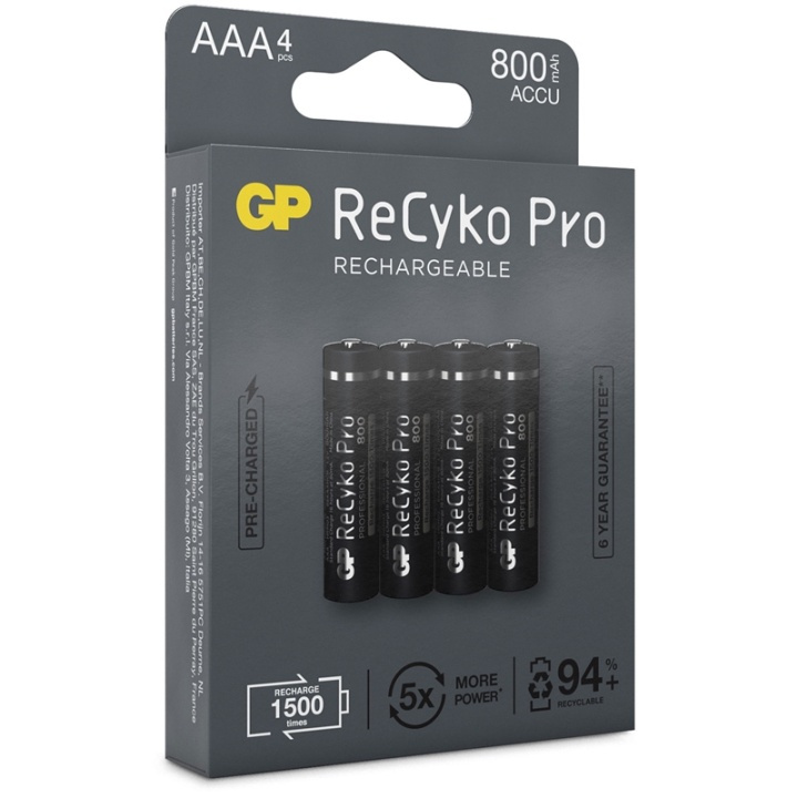 GP ReCyko Pro AAA-batterier 800mA ryhmässä KODINELEKTRONIIKKA / Paristot & Laturit / Akut / AAA @ TP E-commerce Nordic AB (38-20727)