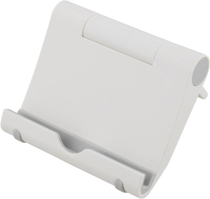DELTACO foldable pad stand, White plastic ryhmässä ÄLYPUHELIMET JA TABLETIT / Muut tarvikkeet / Telakat, Jalustat & Pidikkeet @ TP E-commerce Nordic AB (38-20798)