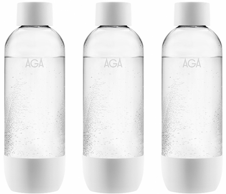 3-pack AGA AQVIA PET-pullo, 1L (valkoinen) ryhmässä KOTI, TALOUS JA PUUTARHA / Kodinkoneet / Vesi ja mehu / Hiilihapotuslaitteet / Tarvikkeet @ TP E-commerce Nordic AB (38-21822PKT)