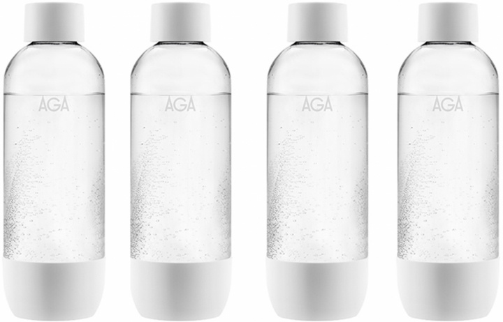 4-pack AGA AQVIA PET-pullo, 1L (valkoinen) ryhmässä KOTI, TALOUS JA PUUTARHA / Kodinkoneet / Vesi ja mehu / Hiilihapotuslaitteet / Tarvikkeet @ TP E-commerce Nordic AB (38-21822PKT2)