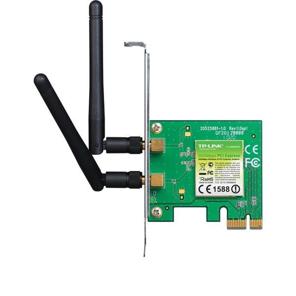 TP-LINK langaton verkkokortti 300Mbps,PCIe, 802.11b/g/n ryhmässä TIETOKOONET & TARVIKKEET / Verkko / Verkkokortti / PCI Langaton @ TP E-commerce Nordic AB (38-22224)