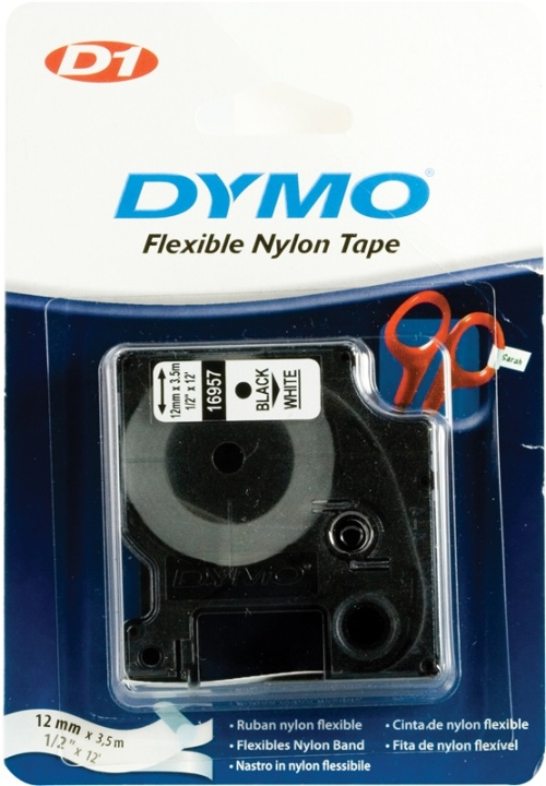 DYMO D1 merkkausteippi, nylon, 12 mm, 3,5 m ryhmässä TIETOKOONET & TARVIKKEET / Tulostimet & Tarvikkeet / Tulostimet / Tarratulostimet & Tarvikkeet / Teippi @ TP E-commerce Nordic AB (38-22248)