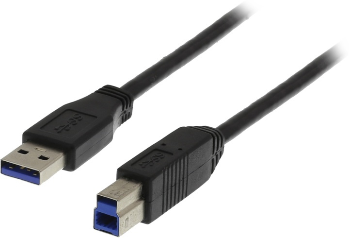 DELTACO USB 3.0 kaapeli, A ur - B ur, 1m, musta ryhmässä TIETOKOONET & TARVIKKEET / Kaapelit & Sovittimet / USB / USB-A / Kaapelit @ TP E-commerce Nordic AB (38-23102)