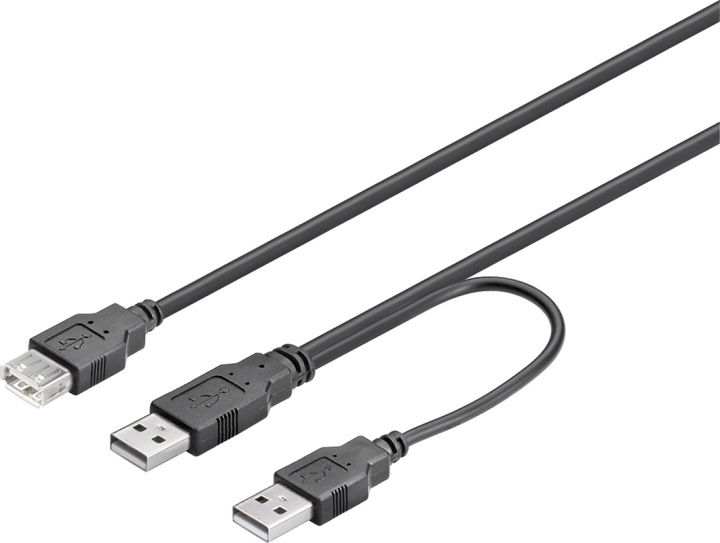 DELTACO USB-virtahaaroitin, 2x Type A ur, 1x Type A na, 0,3m, musta ryhmässä TIETOKOONET & TARVIKKEET / Kaapelit & Sovittimet / USB / USB-A / Sovittimet @ TP E-commerce Nordic AB (38-23136)