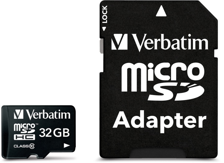 Verbatim microSDHC, 32GB, Class 10, mukana sovitin ryhmässä KODINELEKTRONIIKKA / Tallennusvälineet / Muistikortit / MicroSD/HC/XC @ TP E-commerce Nordic AB (38-23464)