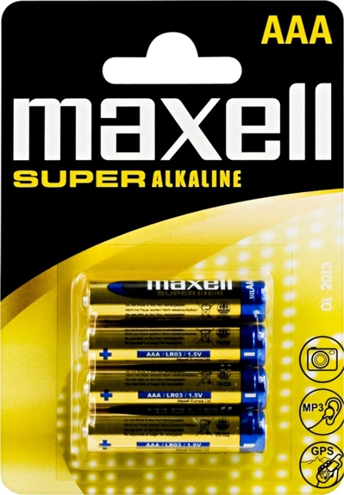 Maxell paristot AAA (LR03) Super Alkaline, 1,5V, 4-pakkaus ryhmässä KODINELEKTRONIIKKA / Paristot & Laturit / Akut / AAA @ TP E-commerce Nordic AB (38-23567)
