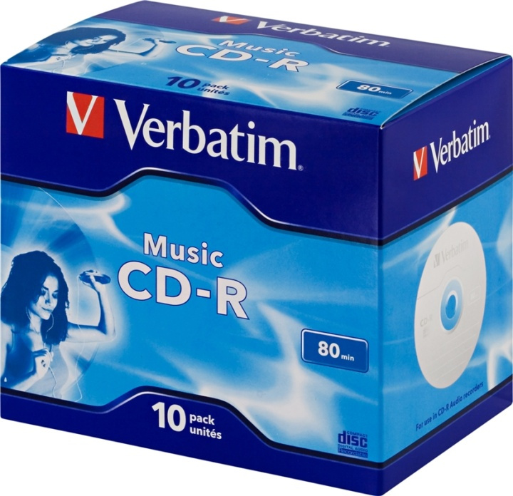 Verbatim Music CD-R for Audio16x 700MB/80min jewel-case,10-pakkaus ryhmässä KODINELEKTRONIIKKA / Tallennusvälineet / CD/DVD/BD-levyt / CD-R @ TP E-commerce Nordic AB (38-23627)